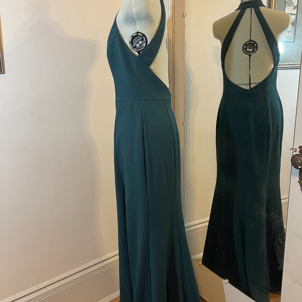 BHLDN Serephina Crepe Maxi Dress (Forest Green) - Picture 4 of 11